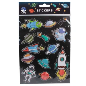 DOLPHIN UZAY FİGÜRLÜ KABARTMALI STICKER SPC-4673