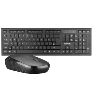 EVEREST KM-6121 KABLOSUZ Q SLİM KLAVYE + MOUSE SET SİYAH