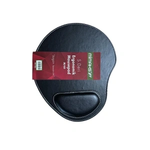 MİMAKS DK-405 SUNİ DERİ ERGONOMİK BİLEK DESTEKLİ MOUSE PAD - SİYAH