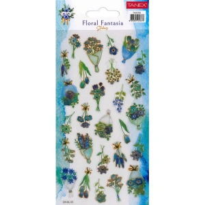 TANEX KIDS TNX-5126 DEKOTARİF ETİKETLER - KABARTMALI FLORAL FANTASIA 7 - 1 ADET