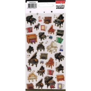 TANEX KIDS TNX-5124 DEKOTARİF ETİKETLER - KABARTMALI DAMLA MÜZİK ALETLERİ 5 - 1 ADET