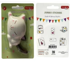TANEX KIDS TNX-2702901 JUMBO STICKER - SQUISHY JUMBO PUFFY UYUYAN KEDİ  - 1 ADET