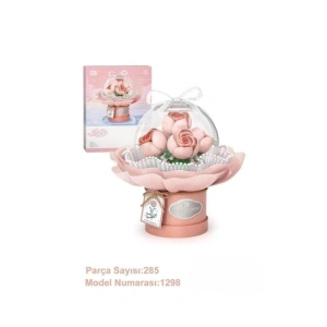 VAGONLIFE LOZ 1298 LEDLİ PEMBE GÜL BUKETİ 285 PARÇA BLOCK OYUNCAK 3+