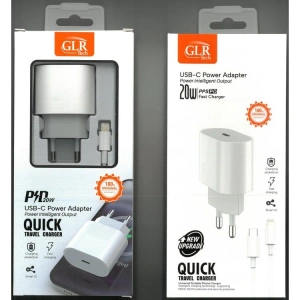 GLRTECH TRW400 USB-C  POWER ADAPTER 20W BEYAZ ŞARJ CİHAZI