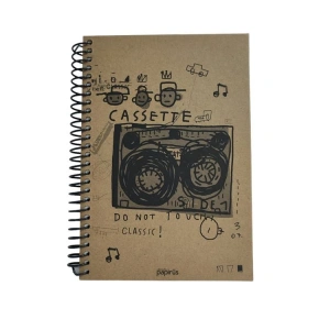 PAPİRÜS  KRAFT SERT KAPAK SPİRALLİ 19X27 80YP. ÇİZGİLİ DEFTER