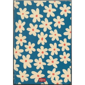 PAPİRÜS ÇİÇEK SERT KAPAK CİLTLİ 16X23 96YP. KARELİ DEFTER - TEKLİ