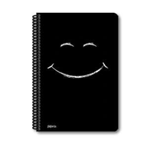 PAPİRÜS  BLACK SERT KAPAK SPİRALLİ 16X23 120YP. KARELİ DEFTER