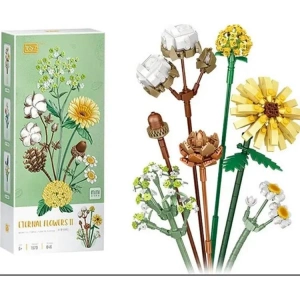 VAGONLIFE LOZ 1670 EBEDİ ÇİÇEKLER SERİSİ - PAMUK PAPATYA GERBERE 646 PARÇA BLOCK OYUNCAK 3+