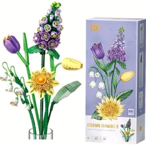 VAGONLIFE LOZ 1672 EBEDİ ÇİÇEKLER SERİSİ -  LALE ZAMBAK YAPRAKLAR 534 PARÇA BLOCK OYUNCAK 3+