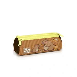CORAL HIGH 22099 CAPYBARA DESENLİ ÜÇ BÖLMELİ KALEM ÇANTASI