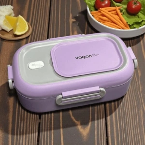VAGONLIFE BL2106 PASLANMAZ ÇELİK YEMEK KABI - LUNCH BOX 2 BÖLMELİ 550 ML LİLA