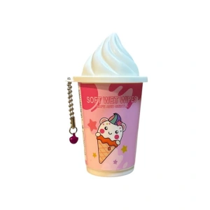 HELVACIOĞLU 9509 DONDURMA BARDAK ŞEKİLLİ ISLAK MENDİL -  (1 ADET)