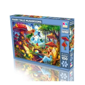 KS GAMES 31502 FAIRY TALE MUSHROOMS 34x48cm YAPBOZ/PUZZLE 100 PARÇA