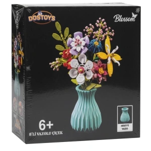 DOSTOYS 109-3 ÇİÇEK BLOK OYUNCAK 8Lİ VAZOLU ÇİÇEK
