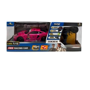 PASİFİK 91602P-4 4WD MODEL RACING CAR1:12 PORSCHE 911 UZAKTAN KUMANDALI 30KM HIZ KUTULU PEMBE 6+