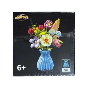 DOSTOYS 109-7 ÇİÇEK BLOK OYUNCAK VAZOLU ÇİÇEK BUKETİ