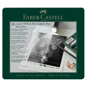 FABER CASTELL 115224 METAL KUTU PITT GRAPHITE MATT DERECELİ KALEM SETİ 20 PARÇA