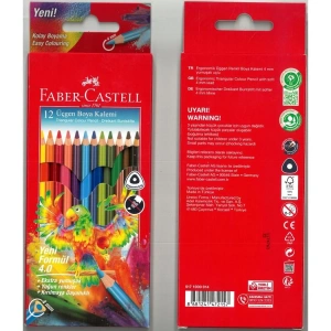 FABER CASTELL ÜÇGEN TAM BOY KURU BOYA KALEMİ 12Lİ - 517000014