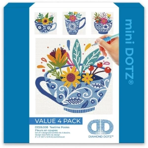 DIAMOND DOTZ DD26.008 MINI DOTZ TEATIME POSIES 12,7x12,7 cm BONCUK TABLO KİTİ