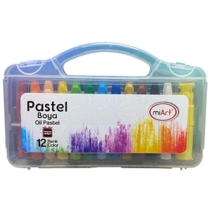 MİART MPB12C OIL PASTEL - PLASTİK ÇANTALI PASTEL BOYA 12 RENK