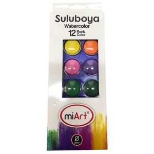 MİART MSB12 28mm SULUBOYA KARTON KUTU 12Lİ (12 RENK)