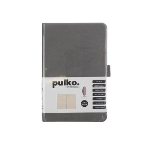 PULKO PND040  SERT KAPAK 9x14cm 80gr.176 SAYFA TERMO DERİ ÇİZGİLİ NOT DEFTER - GRİ