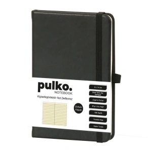 PULKO PND036 KLASİK SERT KAPAK 9x14cm 80gr.196 SAYFA TERMO DERİ ÇİZGİLİ NOT DEFTER - AÇIK GRİ