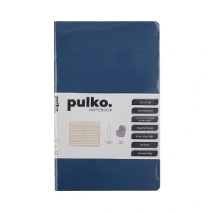 PULKO NOTEBOOK PND021 ESNEK KAPAK 13x21cm 80gr.80 SAYFA TERMO DERİ TERZİ DİKİŞ SIRT ÇİZGİLİ NOT DEFTERİ - LACİVERT