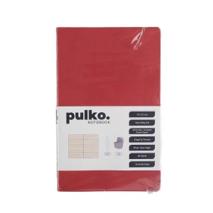 PULKO NOTEBOOK PND021 ESNEK KAPAK 13x21cm 80gr.80 SAYFA TERMO DERİ TERZİ DİKİŞ SIRT ÇİZGİLİ NOT DEFTERİ - KIRMIZI