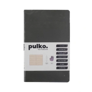 PULKO NOTEBOOK PND021 ESNEK KAPAK 13x21cm 80gr.80 SAYFA TERMO DERİ TERZİ DİKİŞ SIRT ÇİZGİLİ NOT DEFTERİ - GRİ