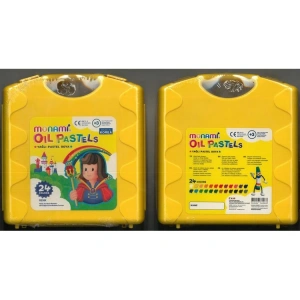 MONAMİ  OIL YAĞLI PASTEL BOYA PLASTİK ÇANTALI 24LÜ (24 RENK)