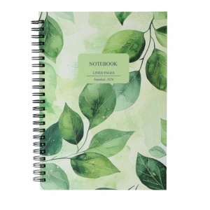 DEFFTER MAGIC LEAVES / SPİRALLİ KARTON KAPAK A5 ÇİZGİLİ DEFTER 80YP.