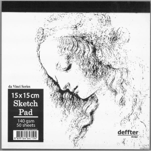 DEFFTER DA VINCI SERIES / SKETCH PAD BEYAZ CİLTLİ ESKİZ DEFTERİ 15x15cm 140gr 50 YP.
