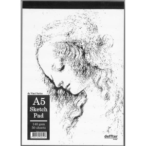 DEFFTER DA VINCI SERIES / SKETCH PAD BEYAZ CİLTLİ ESKİZ DEFTERİ A5 140gr 50 YP.