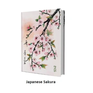 DEFFTER JAPANESE/ SAKURA SERT KAPAK 14x20cm ÇİZGİLİ DEFTER 96 YP. 64403-2