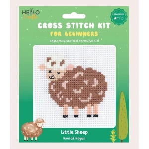 HELLO CRAFTS HC555 BAŞLANGIÇ SEVİYESİ KANAVİÇE KİTİ - KIVIRCIK KOYUN
