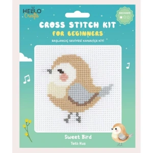 HELLO CRAFTS HC553 BAŞLANGIÇ SEVİYESİ KANAVİÇE KİTİ - TATLI KUŞ