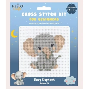 HELLO CRAFTS HC556 BAŞLANGIÇ SEVİYESİ KANAVİÇE KİTİ - BEBEK FİL