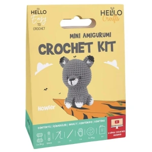 HELLO CRAFTS EASY HC103 CROCHET MİNİ AMIGURUMI ÖRGÜ KİTİ - SEVİMLİ AYI HOWLER (1 SET)
