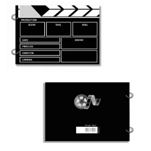 DEFFTER JUST 2 HALKALI SERT KAPAK KLAKET ŞEKİLLİ SİYAH ÇİZGİSİZ (DÜZ) ALBÜM/DEFTER 300gr. 26 YP.