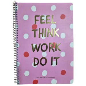 GIPTA FEEL SPİRALLİ LX KARTON KAPAK A4 80YP. KARELİ DEFTER 8373 - TEKLİ