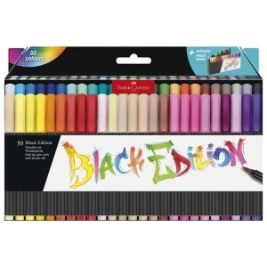 FABER CASTELL 116454 BLACK EDITION FIRÇA UÇLU KEÇELİ KALEM 50 RENK