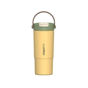 VAGONLİFE ÇELİK PİPETLİ/PİPETSİZ KULLANIM SİLİKON EL ASKILI MATARA/TERMOS VGN1102 660ML  - SARI