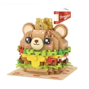 VAGONLIFE LOZ 8812 MİKRO BLOK AYILI BURGER 260 PARÇA BLOCK OYUNCAK 14+