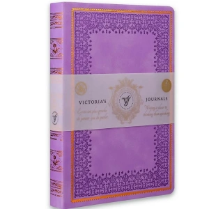 VICTORIAS JOURNALS 125-2232 VINTAGE OLD BOOK 14x20cm 80gr.160YP. ÇİZGİLİ DEFTER LİLA