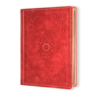VICTORIAS JOURNALS 124-1667 VINTAGE OLD BOOK 14x20cm 80gr.128YP. ÇİZGİLİ DEFTER MAT KIRMIZI