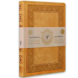 VICTORIAS JOURNALS 125-2233 VINTAGE OLD BOOK 14x20cm 80gr.160YP. ÇİZGİLİ DEFTER KAHVERENGİ