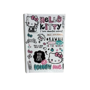 VICTORIAS JOURNALS 525-1990 HELLO KITTY AND FRIEDNS A7 SERT KAPAK  GÜNLÜK AJANDA 80 GR. 368 SAYFA  - BEYAZ