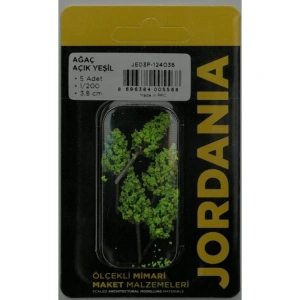 JORDANIA MAKET ÖLÇEKLİ JE03P-124038 AÇIK YEŞİL AĞAÇ 1/200 3.8cm. 5Lİ TEK PAKET