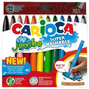 CARIOCA 40569 JUMBO YIKANABİLİR 6mm KEÇELİ BOYA KALEMİ 12Lİ